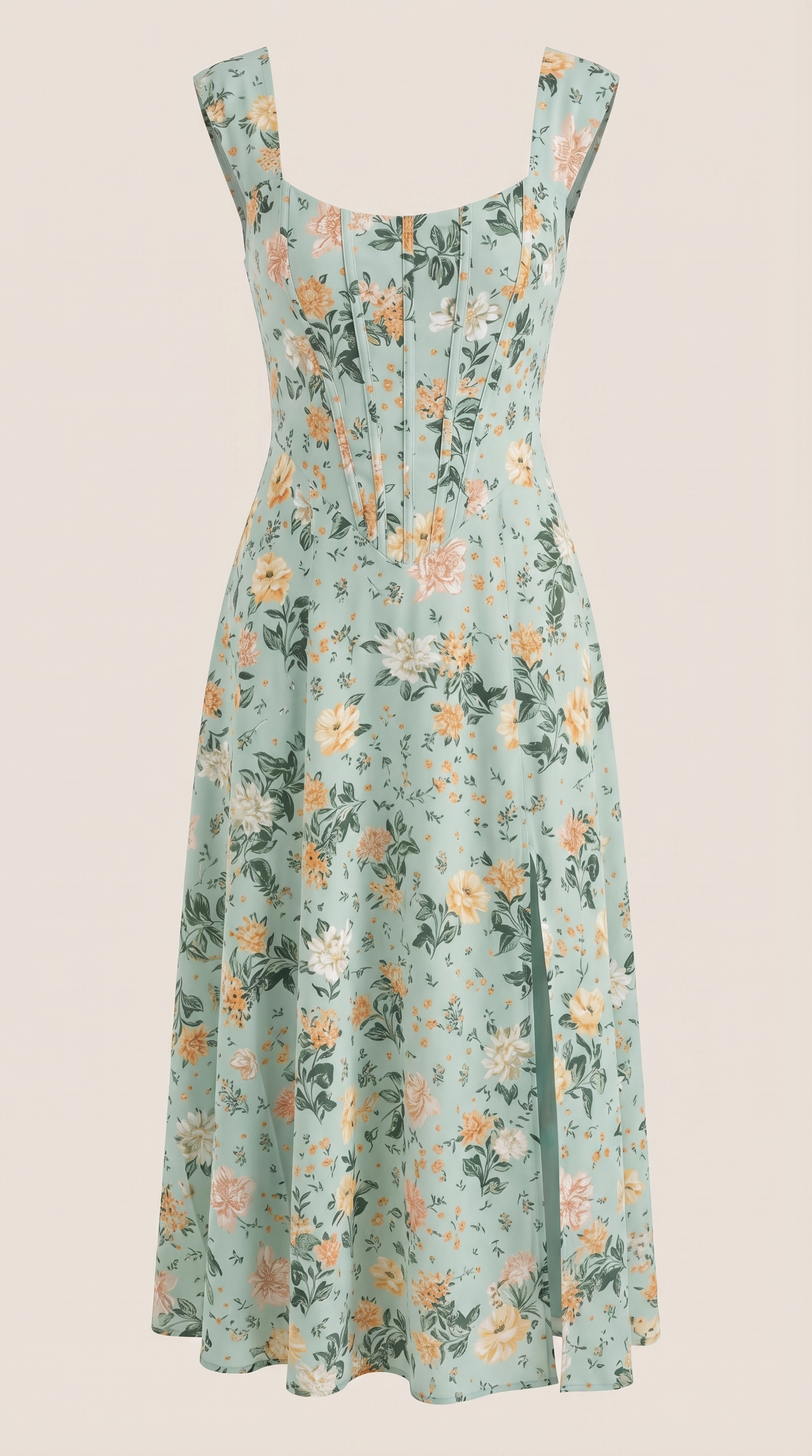 Damen Korsett Midi Kleid Hochzeitsgast Kleid