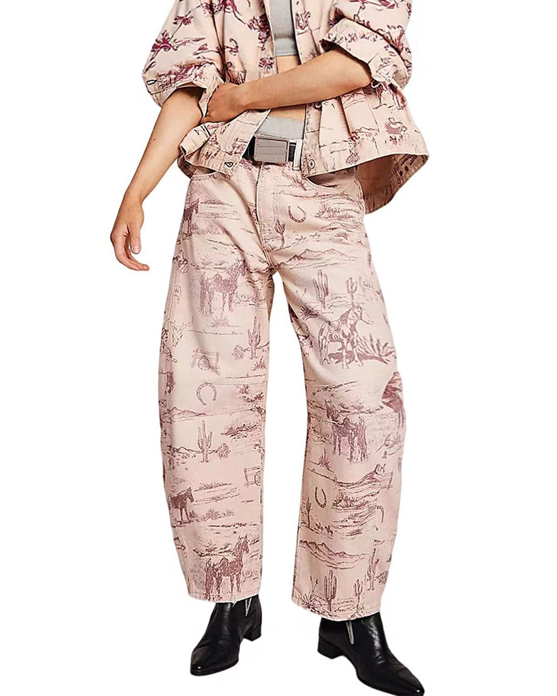 Damen Jeans mit mittlerer Bundhöhe und lockerem Schnitt