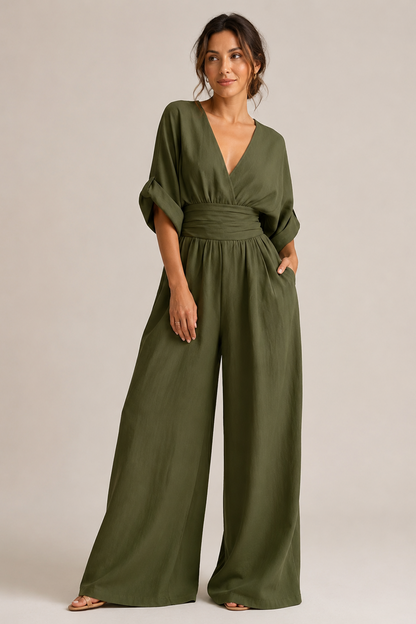 Damen Overall mit dreiviertellangen Ärmeln