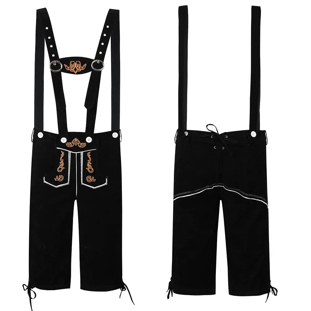 Detailansicht der verstellbaren Hosenträger am Lederhosen Kostüm