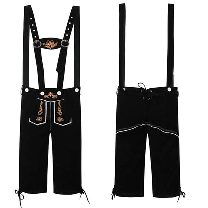 Detailansicht der verstellbaren Hosenträger am Lederhosen Kostüm