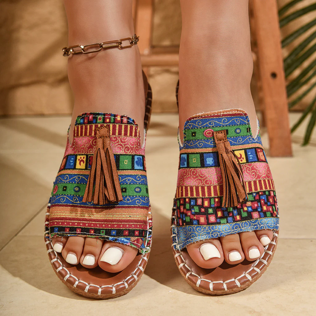 Bohemian Quasten-Sandalen für Damen