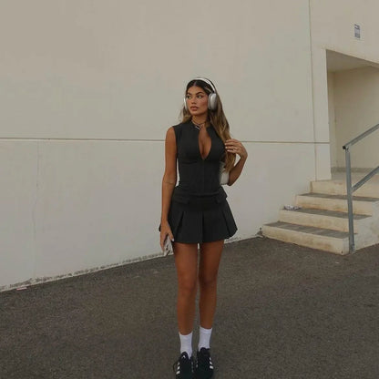 Geplötzliches Korsett-Minikleid mit zeitlosem Chic