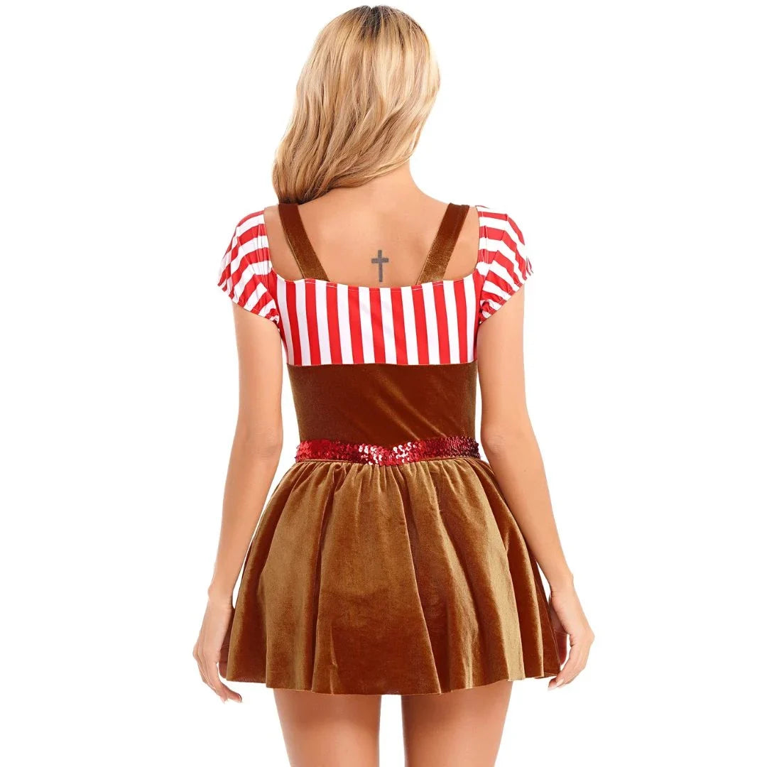 Detailansicht der traditionellen Verarbeitung am Dirndl