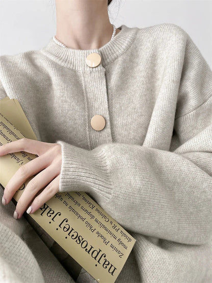Damen Strick-Einzelknopf-Cardigan