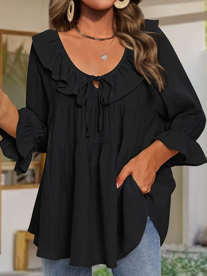 Elegante Bluse mit gerafftem Ausschnitt für Damen