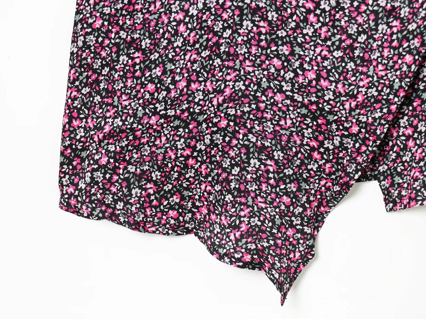 Damen V-Ausschnitt Blumiger Chiffon Unterkleid Ärmelloses Sommerkleid