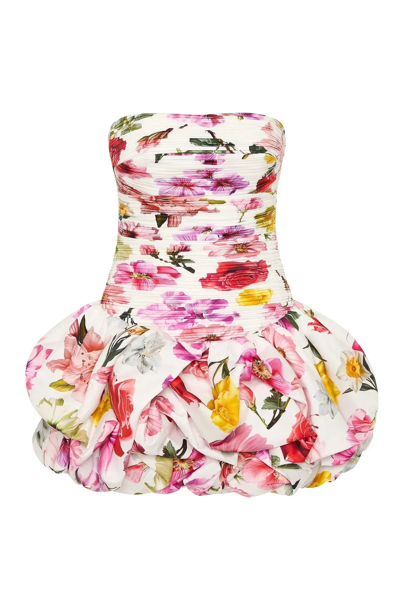 Weißes kurzes Abendkleid für Damen mit Bubble-Saum