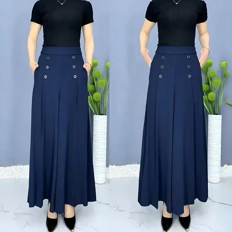 Weit geschnittene Damenhose in voller Länge für den Alltag