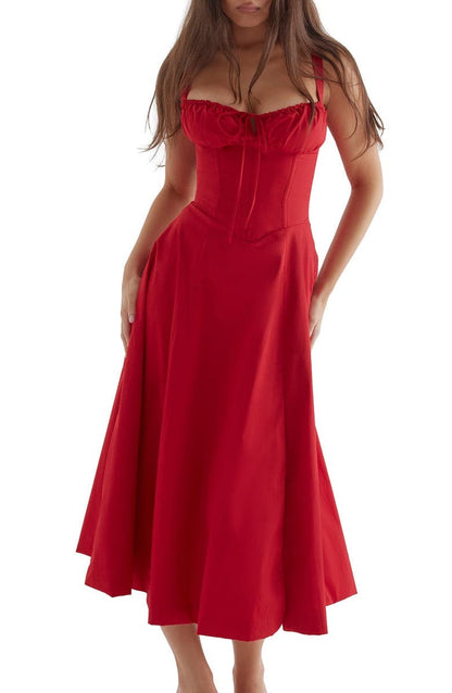 Blumiges Bustier-Midriff-Schnitt-Bodycon-Kleid