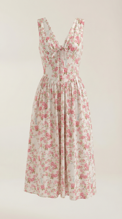 Damen Korsett Midi Sommerkleid