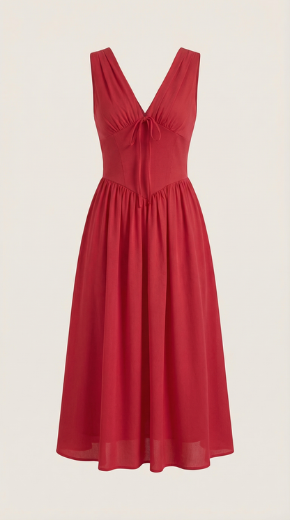 Damen Korsett Midi Sommerkleid