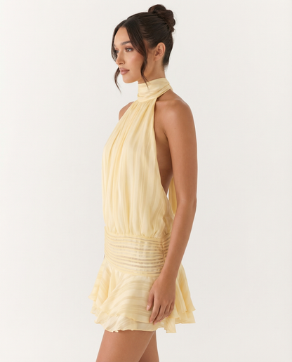Ärmelloses gerafftes Minikleid