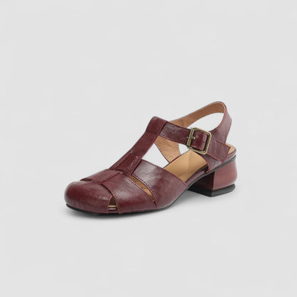 Damen Mary-Jane-Schuhe mit Blockabsatz und Riemenverschluss, Seitenansicht