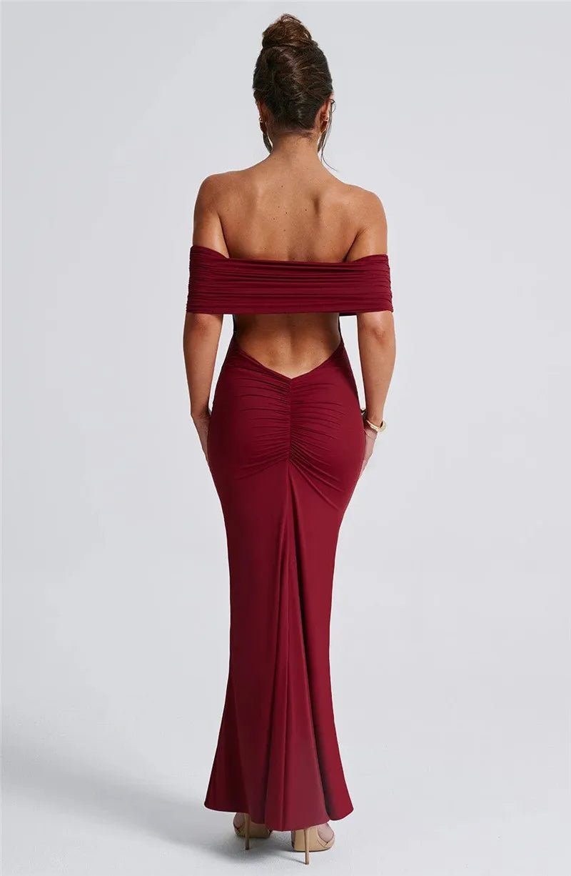 Trägerloses, rückenfreies, sexy Maxikleid