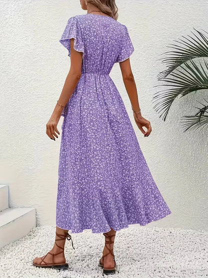 Florales Wickelkleid für Damen