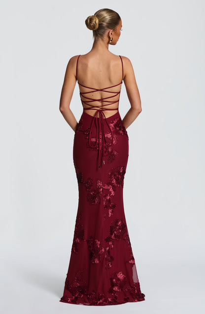 Damen Velours Maxikleid