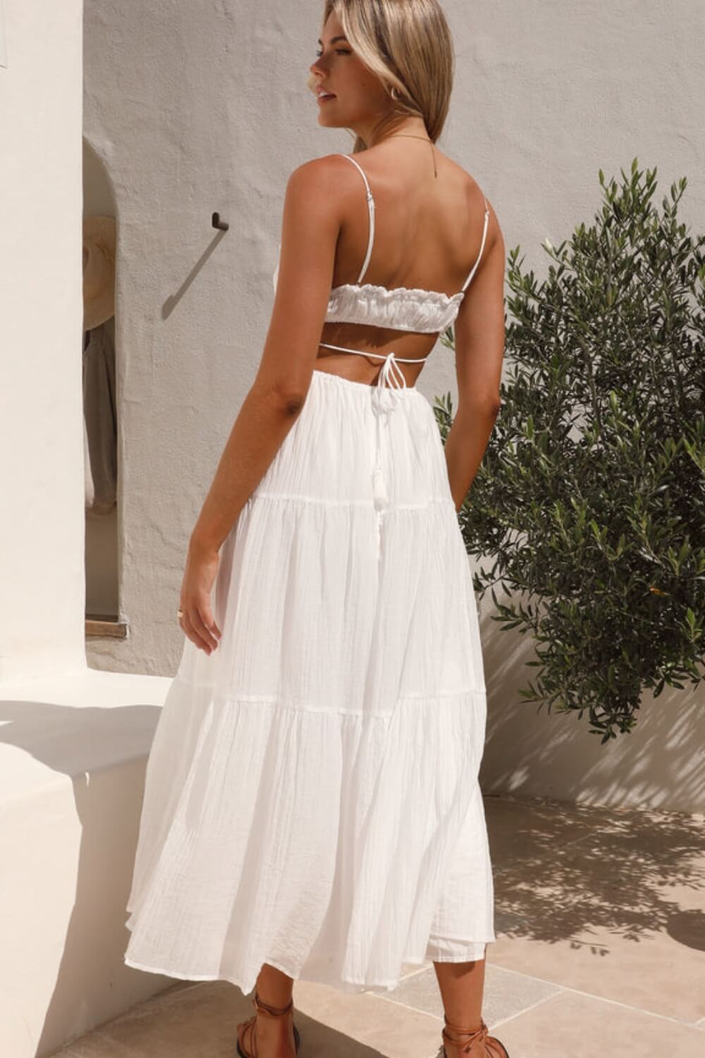 Midikleid aus Chiffon-Baumwollmischung