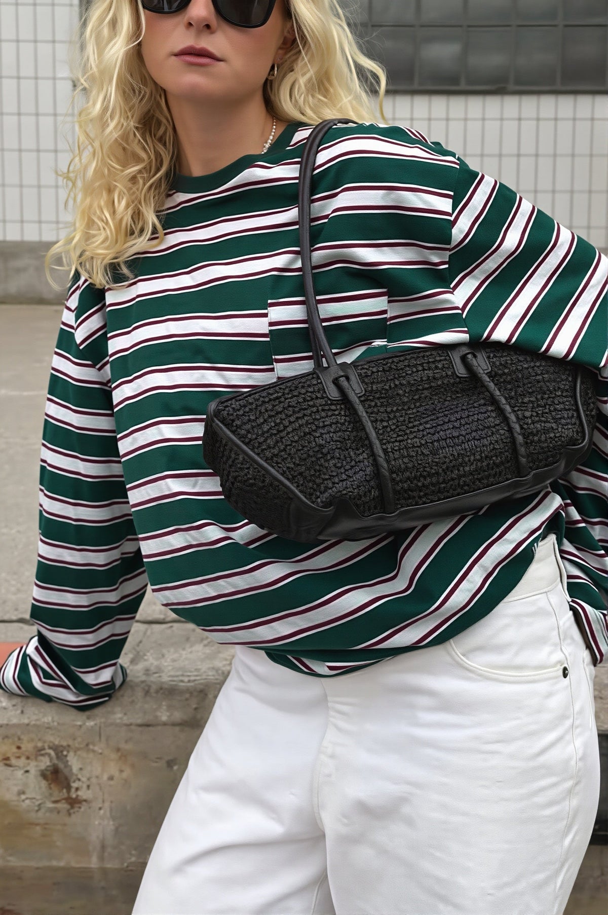 Damen-Shirt mit langen Ärmeln im zeitlosen Retro-Streifenlook