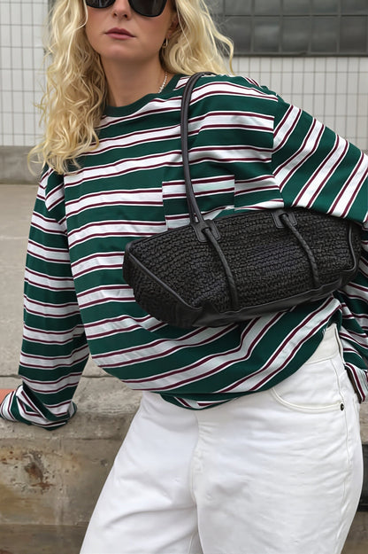 Damen-Shirt mit langen Ärmeln im zeitlosen Retro-Streifenlook