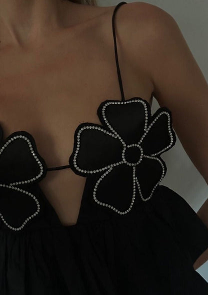 Damen Schwarzes Geripptes Stricktop Arabella