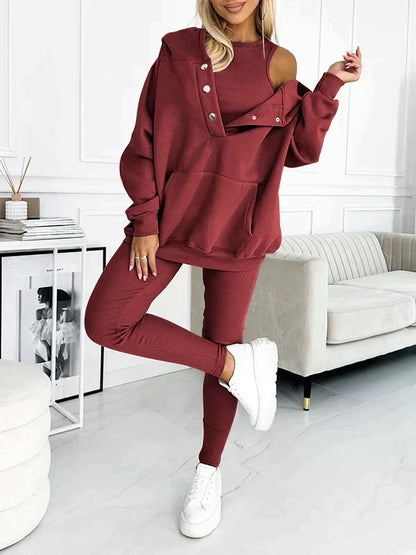 Damen-Loungewear-Set mit komfortablem Oberteil und Hose