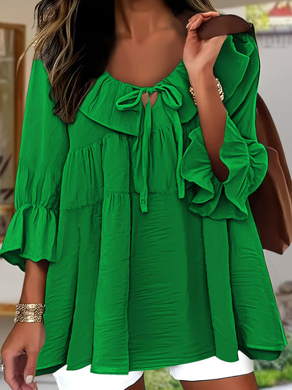 Elegante Bluse mit gerafftem Ausschnitt für Damen