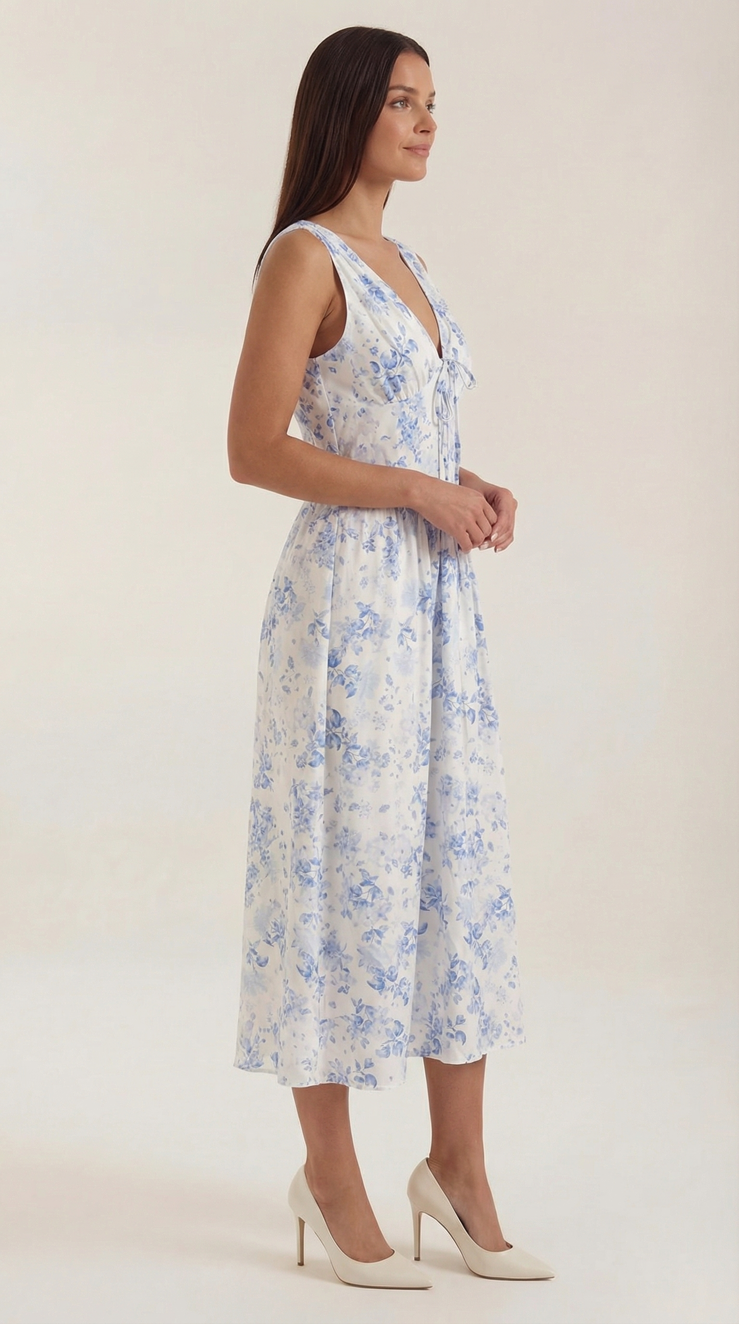 Damen Korsett Midi Sommerkleid