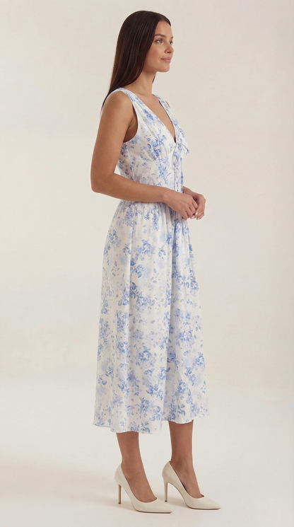 Damen Korsett Midi Sommerkleid