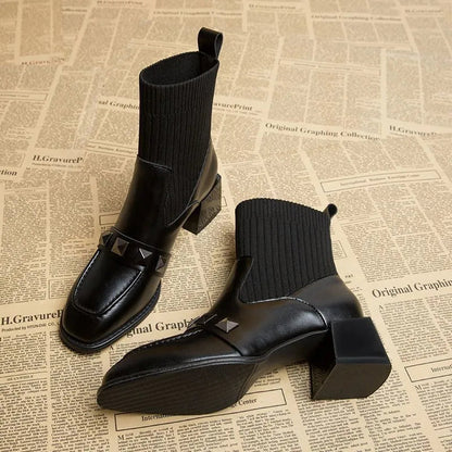 Schicke Leder-Stiefeletten