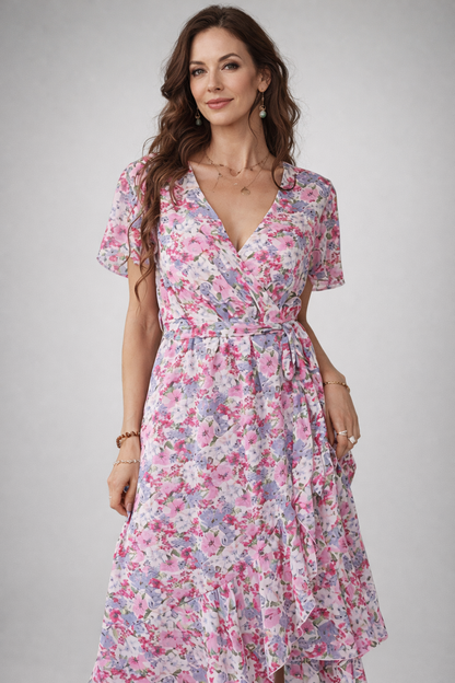 Florales Midikleid mit eleganter Silhouette