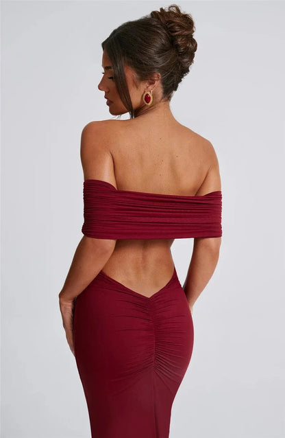 Trägerloses, rückenfreies, sexy Maxikleid