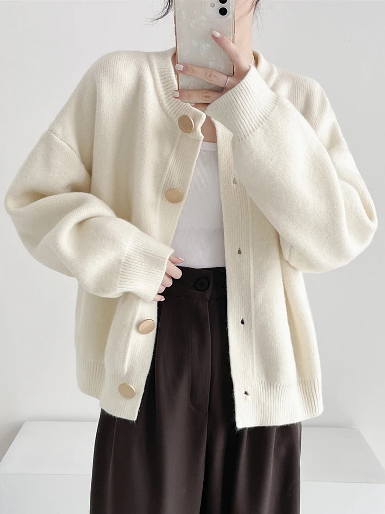 Damen Strick-Einzelknopf-Cardigan
