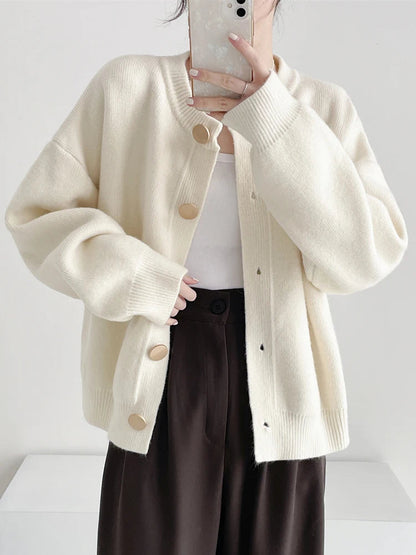 Damen Strick-Einzelknopf-Cardigan
