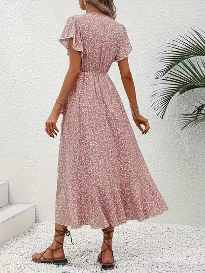 Florales Wickelkleid für Damen