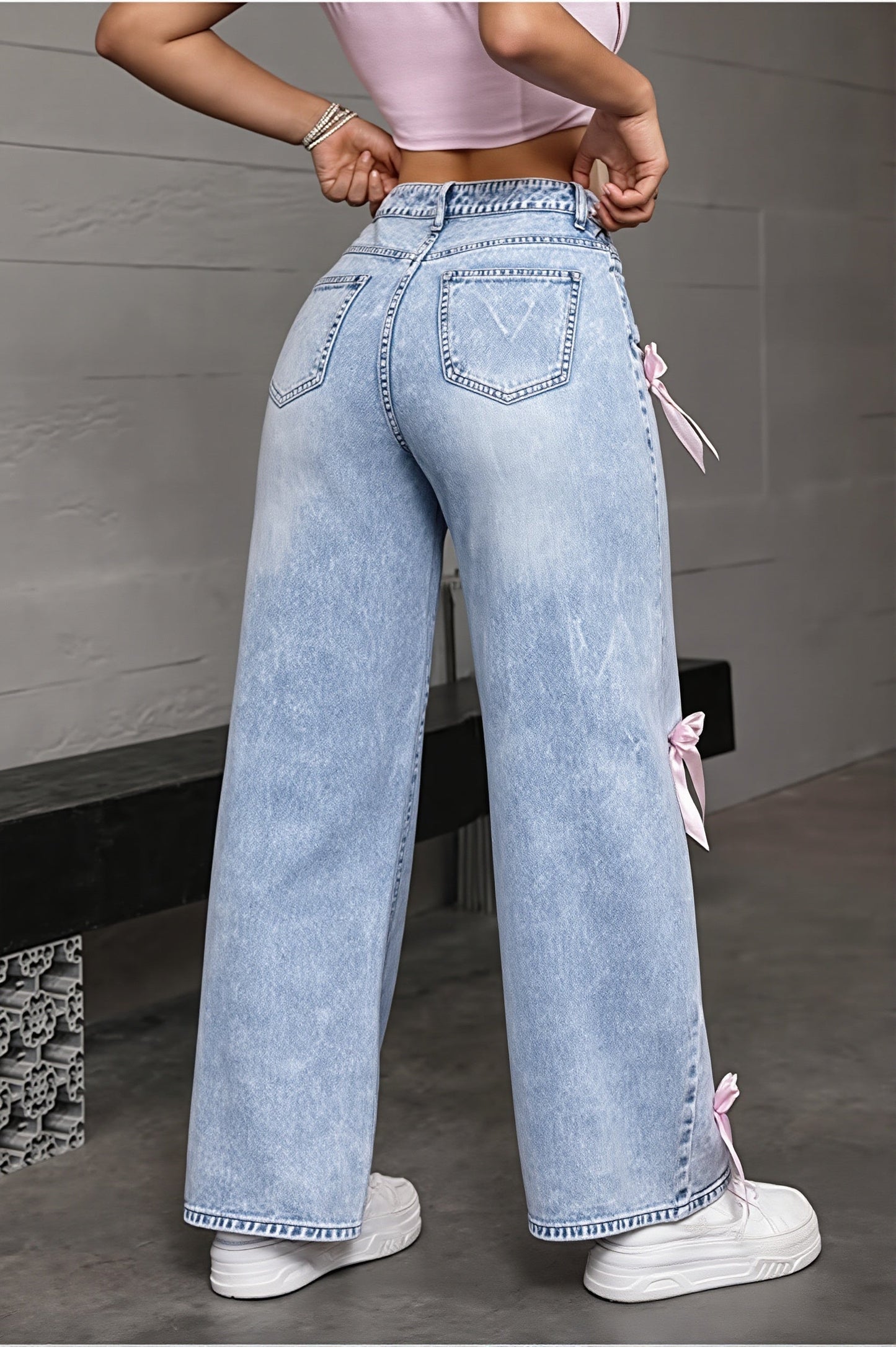 Damen Straight Leg Jeans mit lockerem Schnitt und geradem Bein