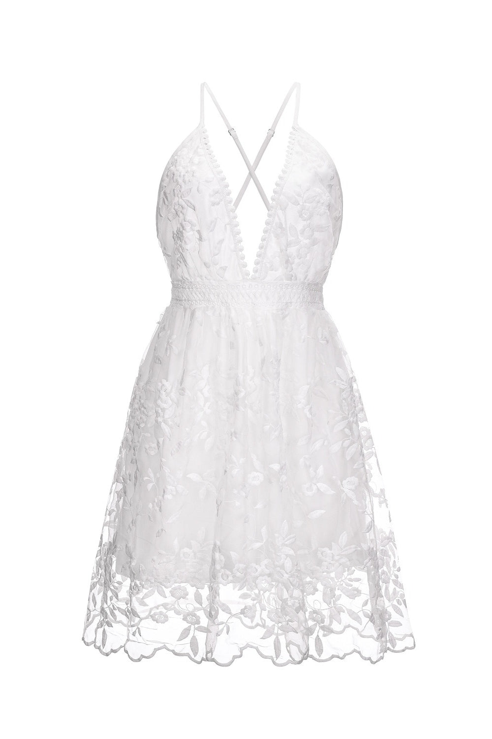 Damen Sommerkleid in Mini-Länge mit tiefem Ausschnitt und leicht fallender Form