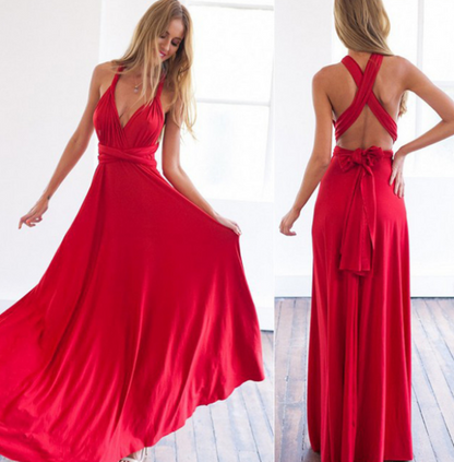 Multifunktionales Stretchwickelkleid für Damen