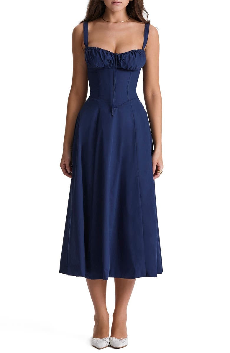 Blumiges Bustier-Midriff-Schnitt-Bodycon-Kleid