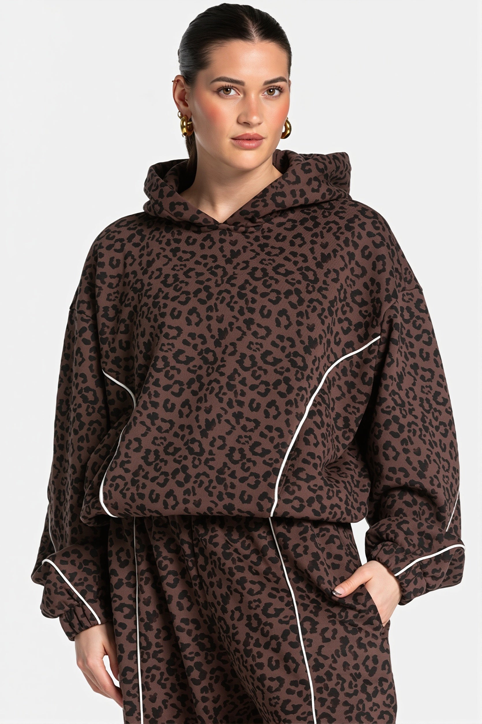 Damen-Zweiteiler mit Kapuzenpullover und bequemer Hose