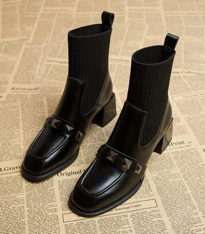 Schicke Leder-Stiefeletten