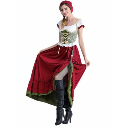 Damen-Dirndl mit Schnürbrust und Schürze in der Gesamtansicht
