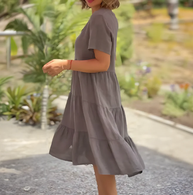 Bequemes, locker geschnittenes Trapezkleid für Damen