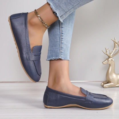 Damen Lederloafer, klassische Loafers für Büro & Alltag, bequem, elegant