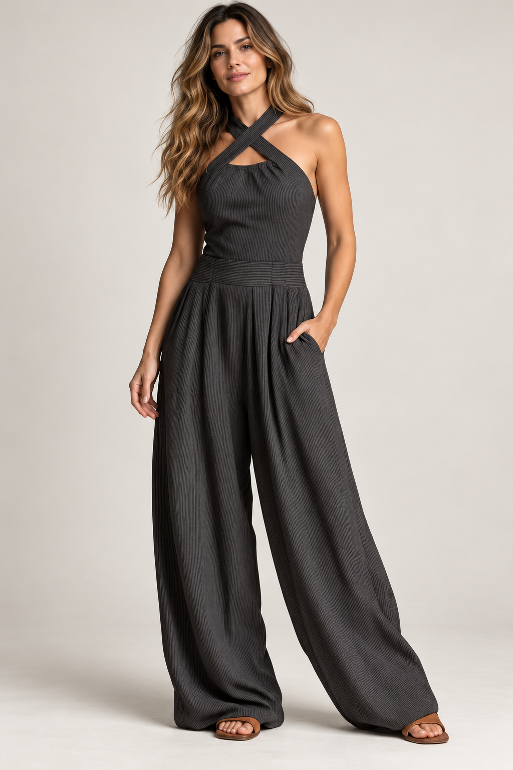 Eleganter Damen-Jumpsuit mit schmeichelndem Halterneck