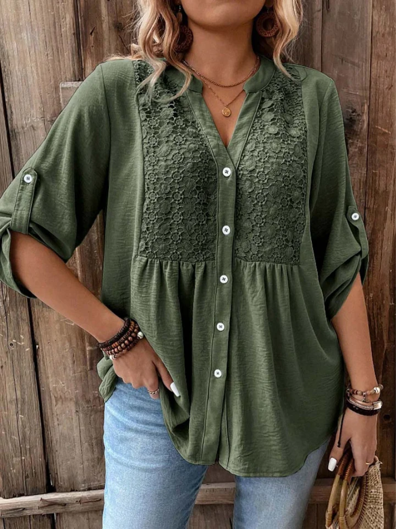 Elegante Bluse mit V-Ausschnitt
