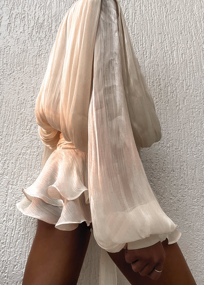 Estelle Champagner Satin Negligékleid