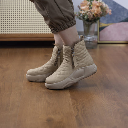 Damen Gemütliche Warme Winterstiefel mit dicker Sohle