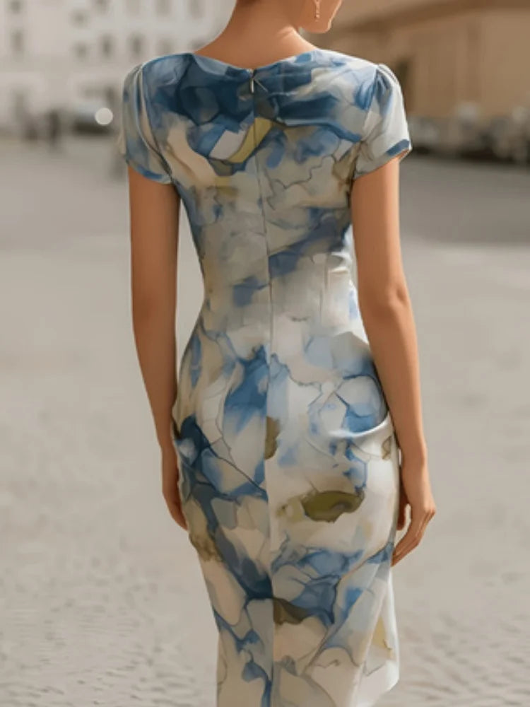 Damen Schulterfreies Figurbetontes Kleid aus Spitzennadelspitze Lang