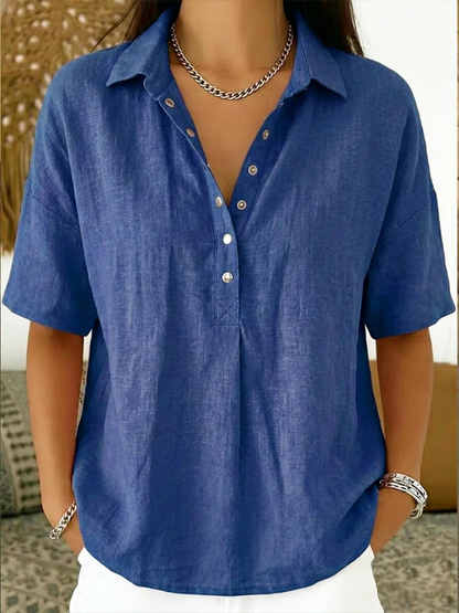 Bluse mit Kragen und Knopfleiste